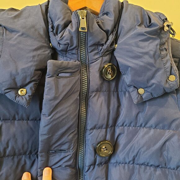 Moncler Womens Garbet Goose Down Jacket Size 1 Navy Blue Puffer Coat Designer - Picture 5 of 14